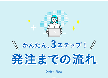 かんたん、3ステップ！ 発注までの流れ Order Flow