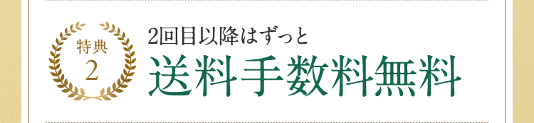 特典2 2回目以降はずっと送料手数料無料