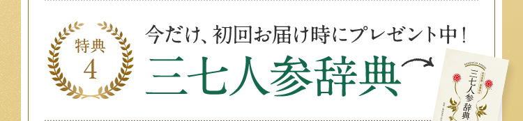 特典4 今だけ、初回お届け時にプレゼント中！ 三七人参辞典